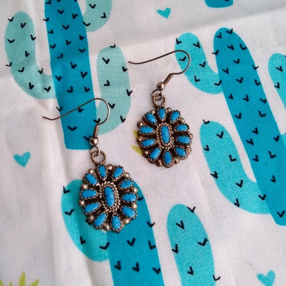 Denim Lapis Cluster Earrings - Picture 3 of 9